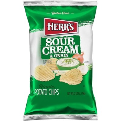 HERRS SOUR CREAM & ONION POTATO CHIP 2.5 OZ