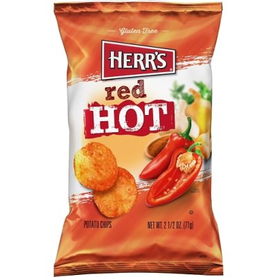 HERRS RED HOT POTATO CHIP 2.5 OZ