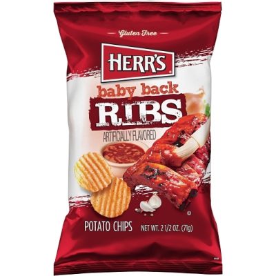 HERRS BABY BACK RIBS POTATO CHIP 2.5 OZ