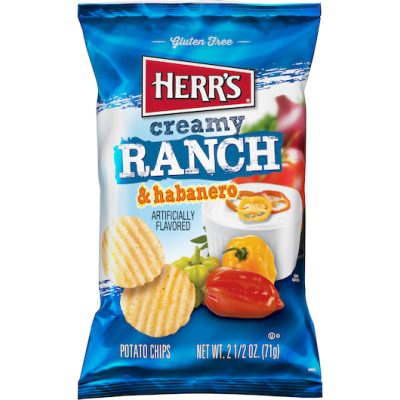 HERRS CREAMY RANCH & HABENERO POTATO CHIP 2.5 OZ